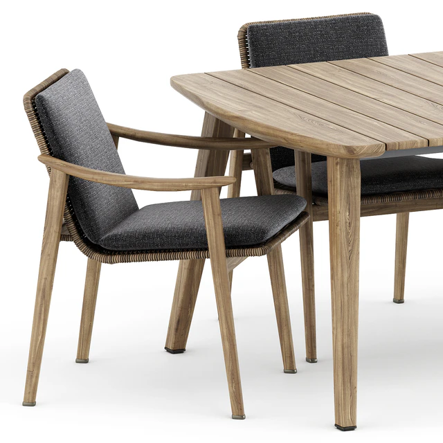 Fynn Outdoor chair and Fynn Dining Outdoor table by Minotti — Скачать