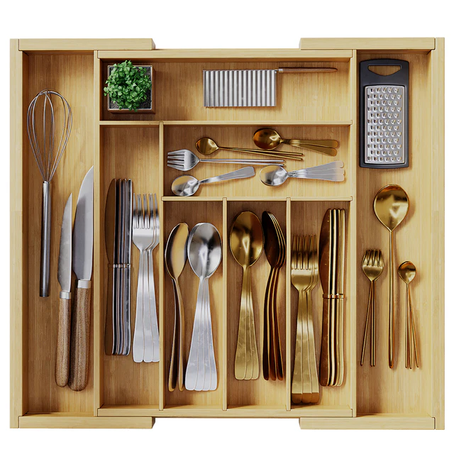 Pipishell Bamboo Expandable Drawer Organizer — Скачать