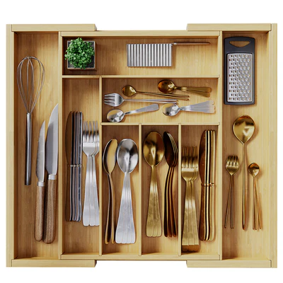 Pipishell Bamboo Expandable Drawer Organizer — Вид 5