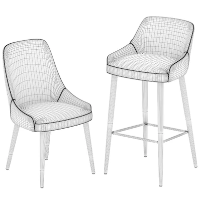 Luxdeco Torre Adima side chair and barstool — Ver 4