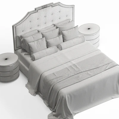 Upholstered Rectangular Bed — Ver 3