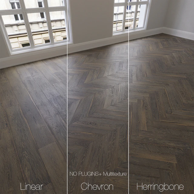 Parquet natural, Brown oak, 3 types. Linear, chevron, herringbone. — Descargar