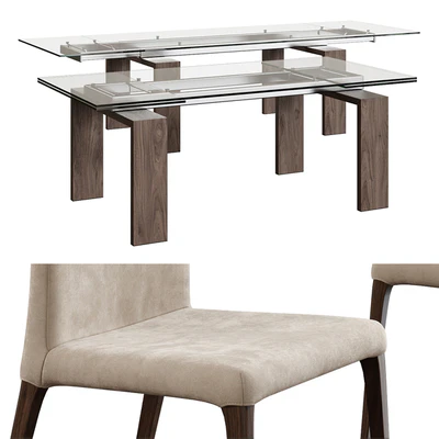 Tonin Casa / Aragona Chair + Brooklyn Table — Ver 3