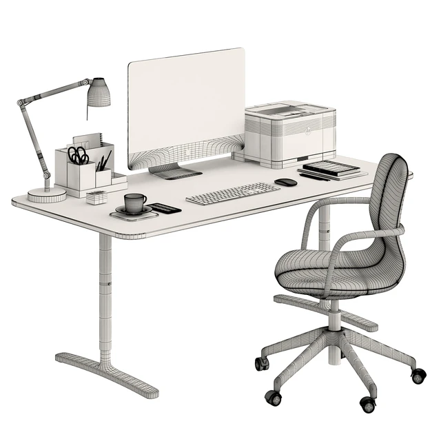 Ikea BEKANT desk and LÅNGFJÄLL Chair — Download
