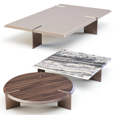Minotti: Keel - Coffee and Side Tables Set 03 — Ver 1