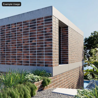 sandfaced stack bond brick wall texture orange — View 3