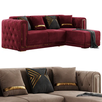 Modern Corner Beige Sectional Sofa — Ver 4