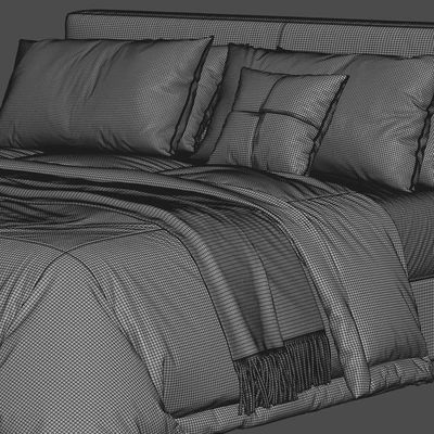 West Elm Curved Modern Upholstered Bed — Ver 4