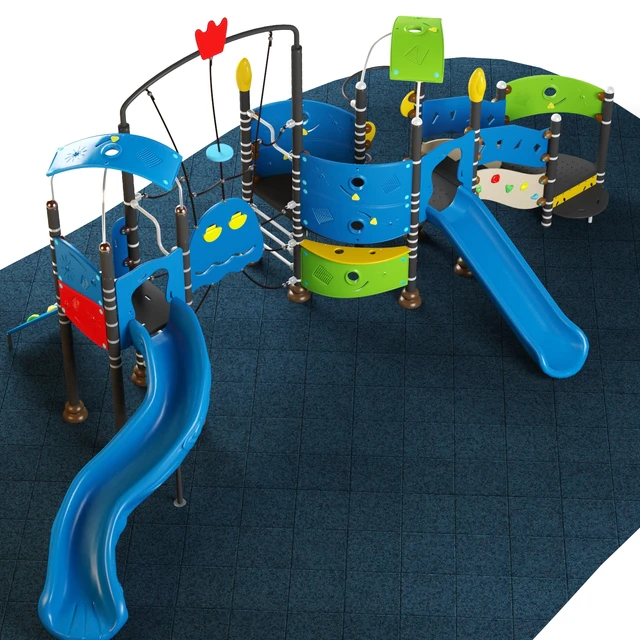 Kids playground equipment with slide climbing 09 — Descargar