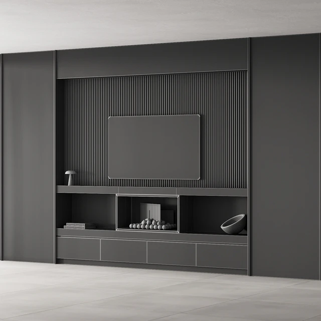150 tv wall kit 02 modern japandi oak wood 02 — Скачать