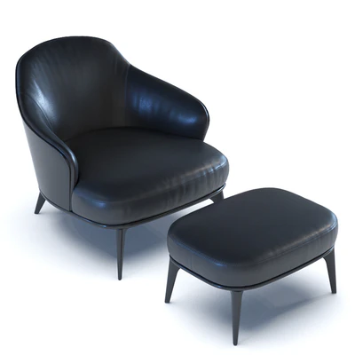 Minotti Leslie armchair & ottoman — Ver 3