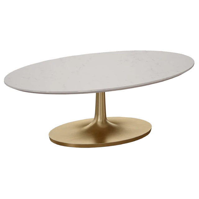 Журнальный столик Nero White Marble Oval Coffee Table (Crate and Barrel) — Скачать