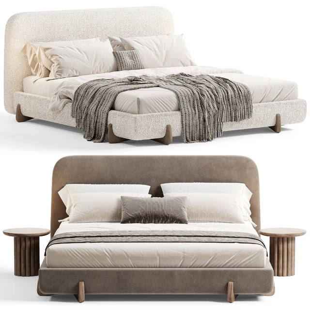 Stivale Light Brown Velvet Queen Bed By CB2 — Descargar