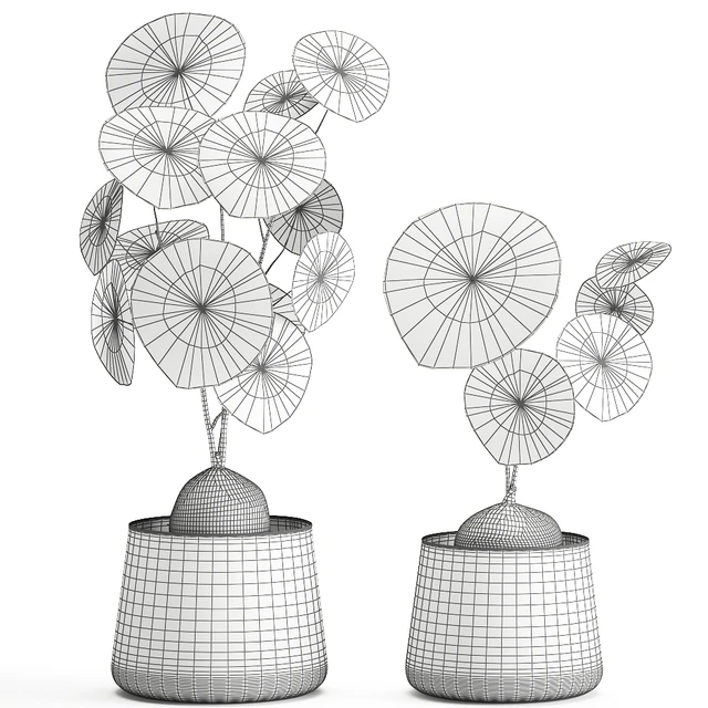 A small exotic flower in a metal pot with Stephania Erecta. Set 894. — Descargar