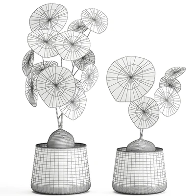 A small exotic flower in a metal pot with Stephania Erecta. Set 894. — Ver 6