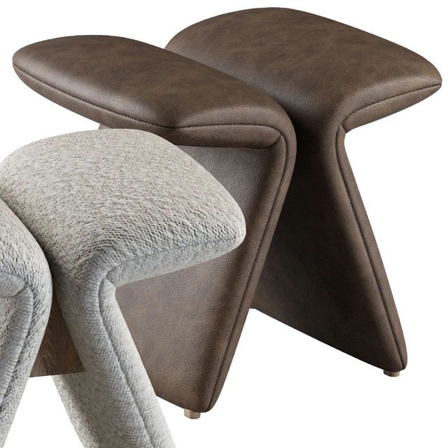 Butterfly stool leather and boucle — Descargar