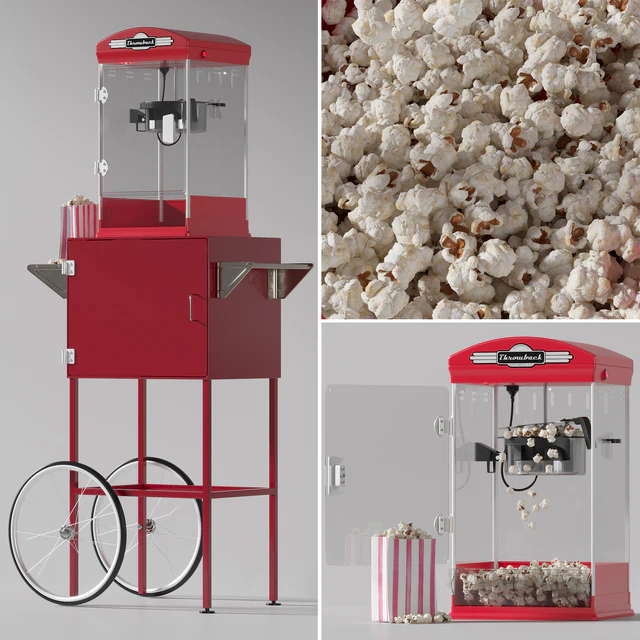 Throwback Movie Theatre Popcorn Machine with Cart — Скачать