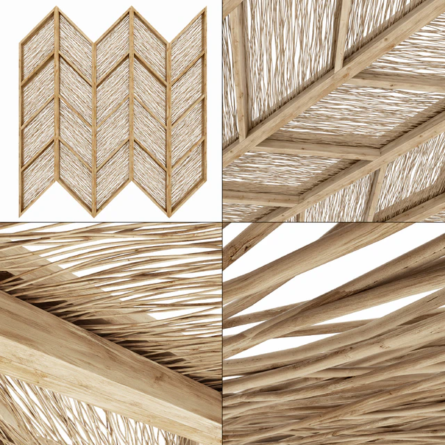 Ceiling branch thin angle n1 / Angular ceiling from branches — Descargar