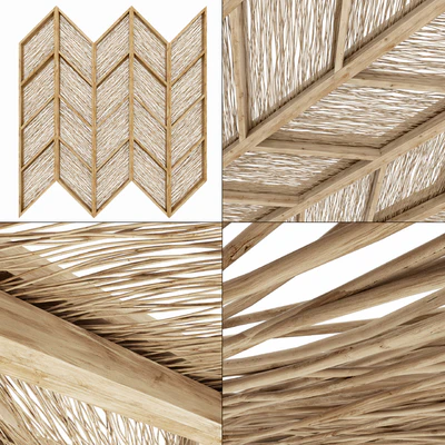 Ceiling branch thin angle n1 / Angular ceiling from branches — Ver 1