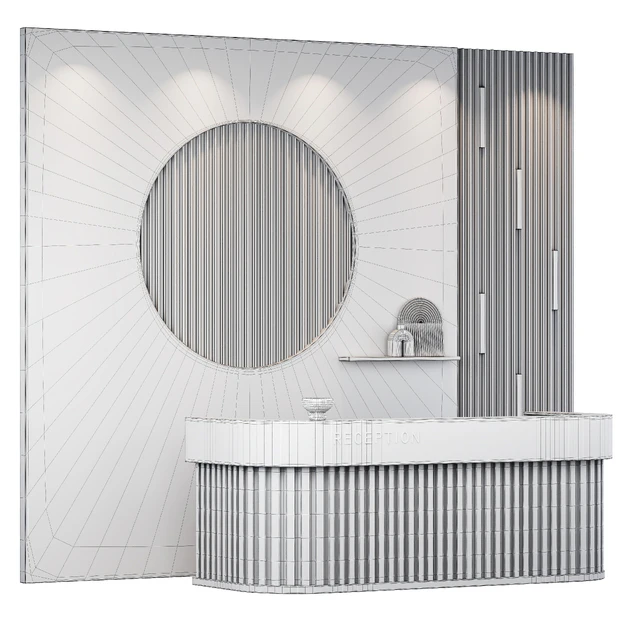Reception desk natural wood — Скачать