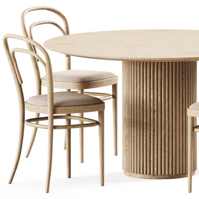 Table Palais royal By asplund and Bentwood Chair 215 by Thonet — Ver 3