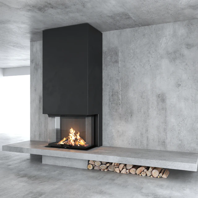 Decorative wall with fireplace set 12 — Descargar