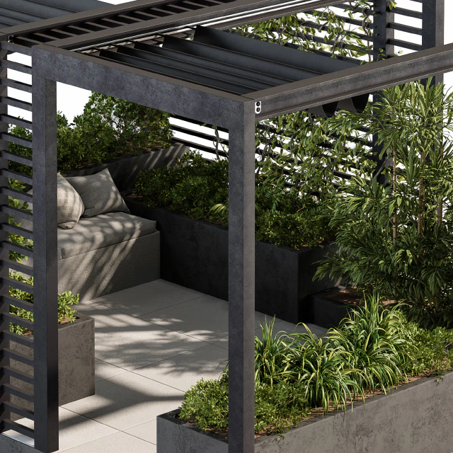 Roof Garden and Landscape Furniture with Pergola - Set 38 — Скачать