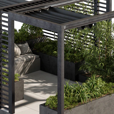 Roof Garden and Landscape Furniture with Pergola - Set 38 — Вид 6