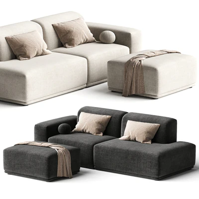 Todd Side Chaise Sofa with Ottoman — View 3