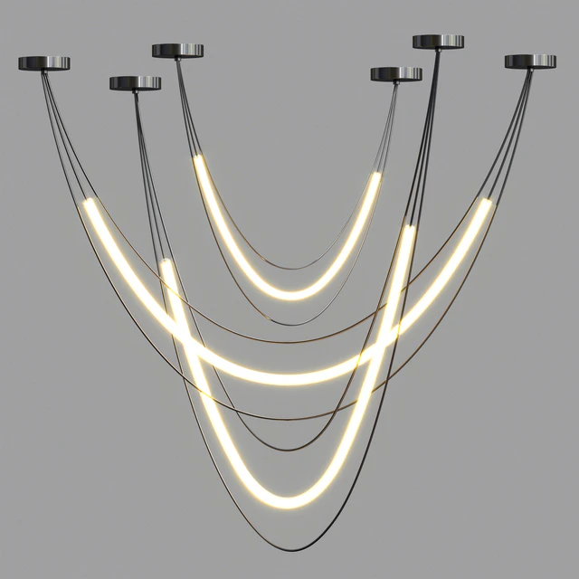 Geometric LED Line Chandelier 2 — Descargar