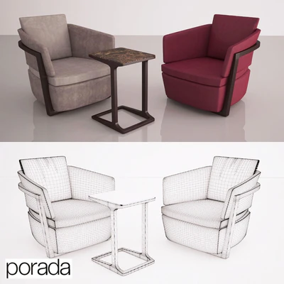 Porada Arena Poltrona Armchair and table Script 45 — Ver 2