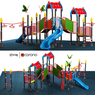 Kids playground equipment with slide climbing 08 — Ver 1