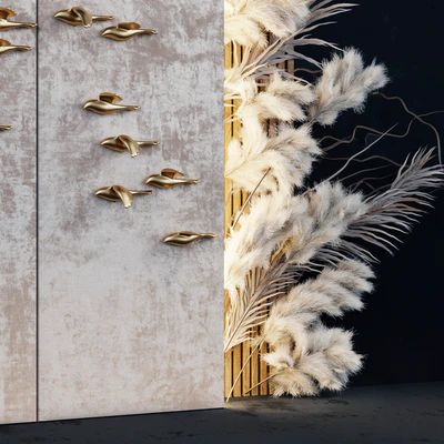 Decorative panel Birds Gold 5 — Ver 3