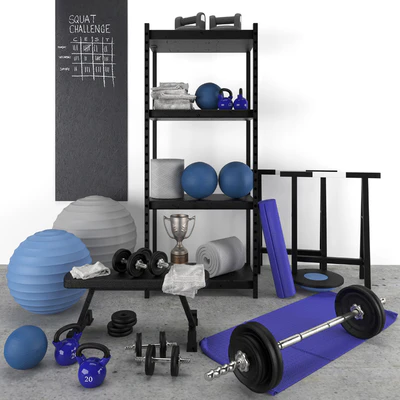 blue and gray sport set - home gym — Ver 1