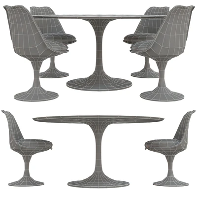Saarinen tulip table chairs — Ver 5