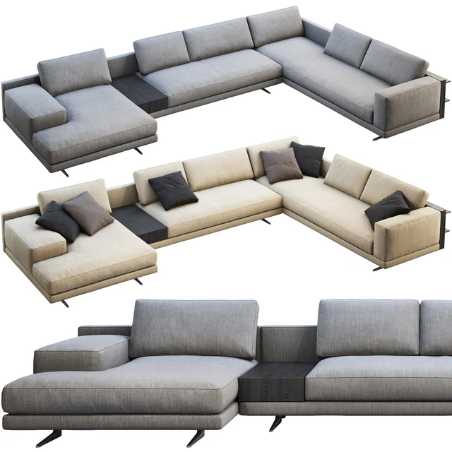 Poliform Mondrian chaise lounge sofa — Скачать