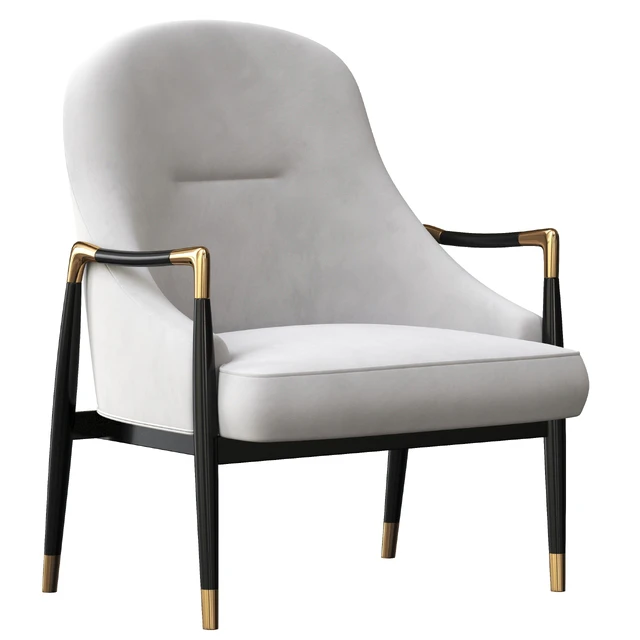 Modern Brass Accented Walnut Lounge Chairs — Descargar