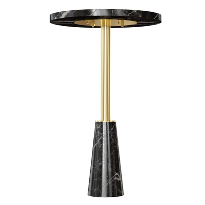 Leni Black Marble Drink Table (Crate and Barrel) — Ver 4