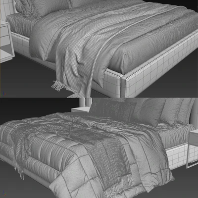 RH Modena Vertical Channel Panel Fabric Platform Bed — Вид 5