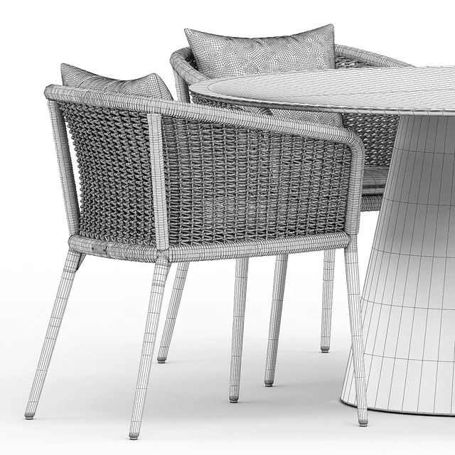 knot armchair and cone ii dining table round 140 by janus — Descargar