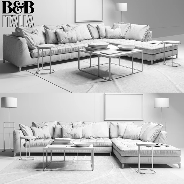 Sofa B & B Italia Lucrezia with pillows — Download