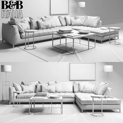 Sofa B & B Italia Lucrezia with pillows — View 3