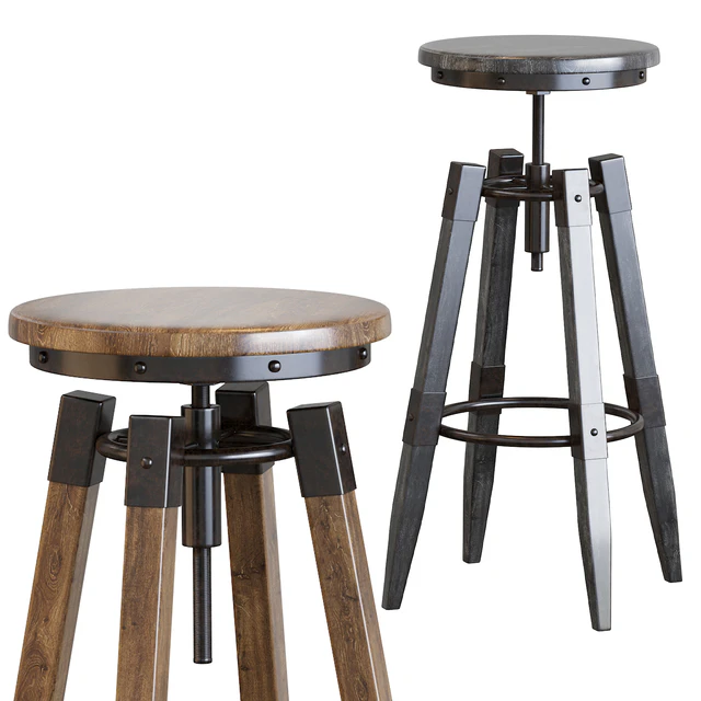 BY-lYJ Bar Stool Industrial Vintage Metal — Скачать