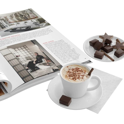 Decorative set with coffee and sweets — Ver 4