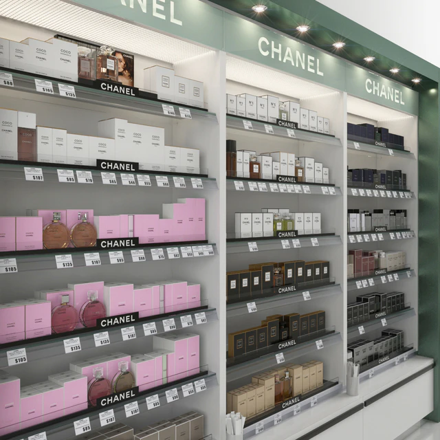 Торговый стеллаж с парфюмерией Chanel — Скачать