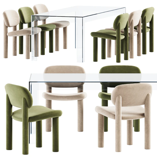 Chair Tottori Driade and Atlantis Table by Glas Italia — Descargar