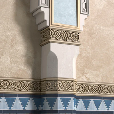 Arch in oriental style. Arab decorative wall. Arabic wall.Oriental Wall paneling — Ver 5