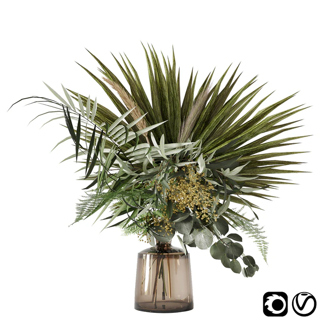 Green bouquet with palms — Descargar