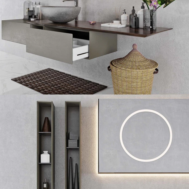 Комплект мебели для ванной MODULNOVA Infinity Decor — Скачать