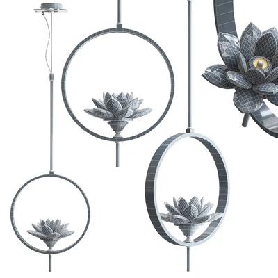 Pendant lamp Crystal Lotus Flower Lotus flower Clear Glass pendant lamp B — Ver 2